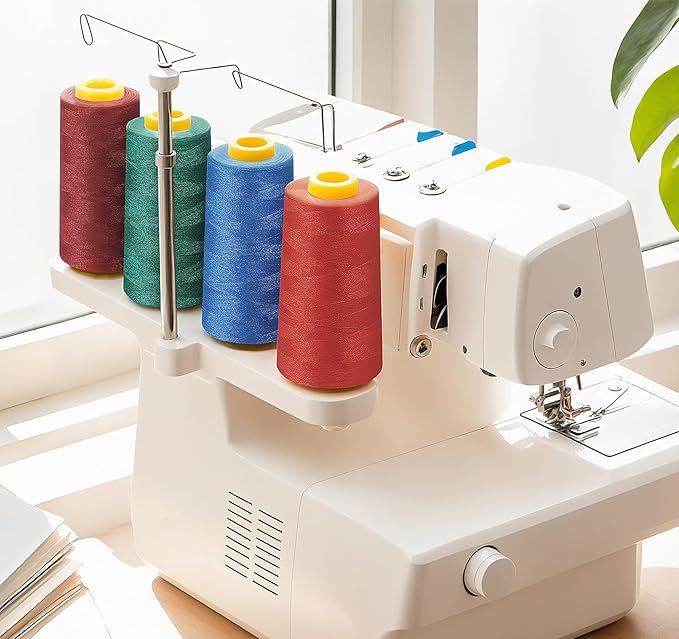12 Pack Serger Thread Cones, 1800 Yards Each Spool Overlock Thread, PolyesterThread 40s/2 for Serger&Overlock, Quilting, Piecing, Sewing Machine