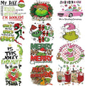 Christmas Iron on Decals Transfer, Funny Christmas Heat Transfer Stickers Iron on Patches for Clothes T-Shirts Pillow Cover Hoody Bag Xmas DIY Craft Supplies Vinyl Stickers (12PC-A)