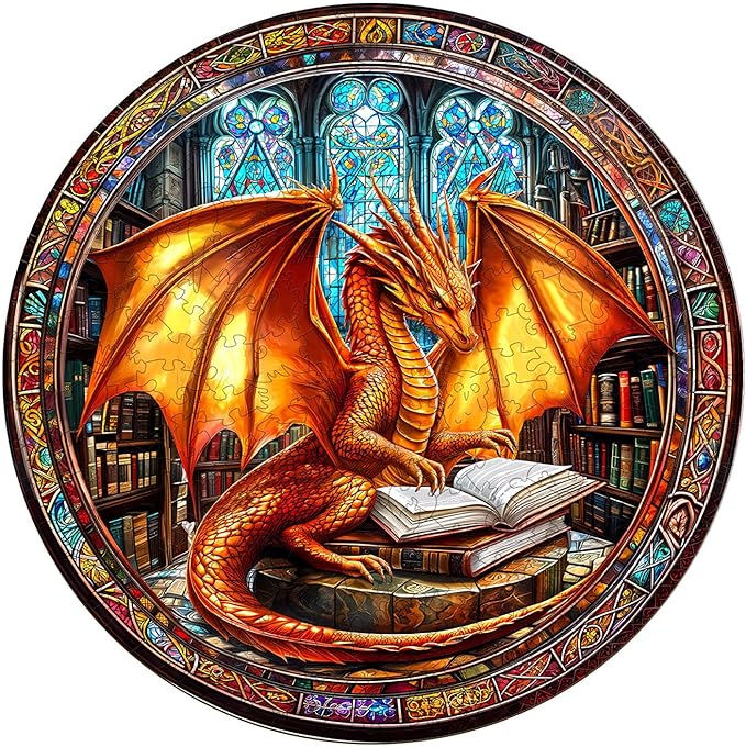 Wooden Puzzles for Adults, Dragon Wooden Puzzle,Magic Wooden Jigsaw Puzzles, Gifts for Family or Friends for Any Holiday.(8.5 * 8.5 in 100pcs)