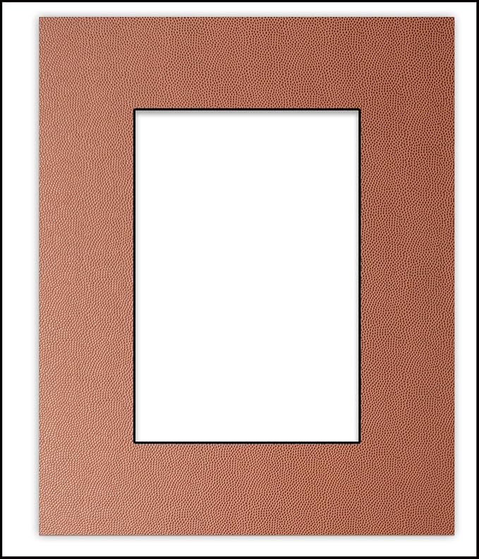 Poster Palooza 8x10 Mat Bevel Cut for 6x8 Photos - Acid Free Football Texture Precut Matboard - For Pictures, Photos, Framing - 4-ply Thickness
