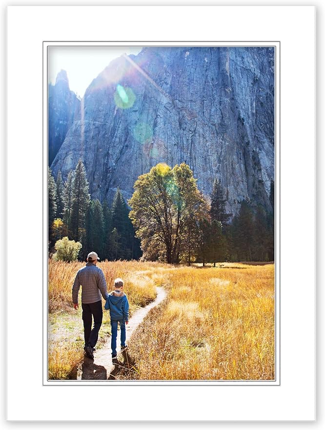 16x20 Mat for 8x10 Photo - Precut White on White Double Mat Picture Matboard for Frames Measuring 16 x 20 Inches - Bevel Cut Matte to Display Art Measuring 8 x 10 Inches - Acid Free ONE MAT