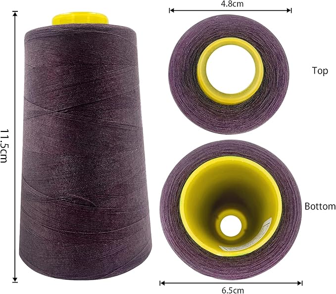 Tortoise 4 Cones of 3000 Yards Each Spool Thread for All Purpose, Serger, Overlock, Quilting, Sewing Machine - 100% Polyester, 40S/2 Brown