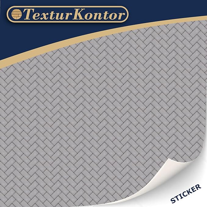 3 Sheets Self-Adhesive Decorative Film Paving Stones and Surfaces for Model Making in Scale 1:87 Scale H0 (UK: 3.5 mm Scale) (Concrete Paving Stones Herringbone)