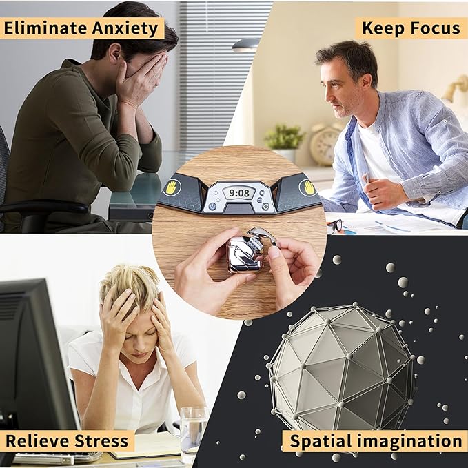Metal-Puzzles Brain-Teaser 3D-Toys: Fidget-Toys Cool-Gadgets-Stuff Square-Cube-Box Puzzle-Toy ADHD Tools Stress Relief Gift for Kid Children Teen Adult Office Home School Christmas