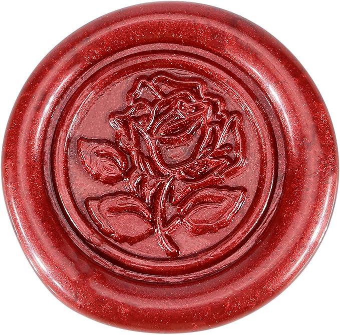 Yoption 5 Pcs Metallic Red Sealing Wax Sticks with Wicks for Wax Seal Stamp, Wedding Invitations, Envelopes, Gifts Sealing