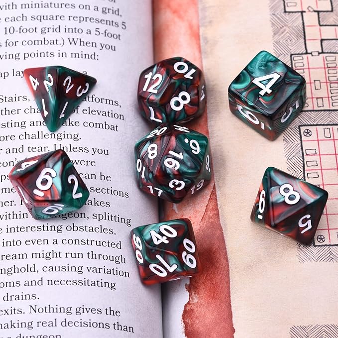 DND RPG Dice Sets 30 x 7 Polyhedral Dice (210pcs) for Dungeons and Dragons Tabletop Role Playing Adventure Games, with a Large Drawstring Bag