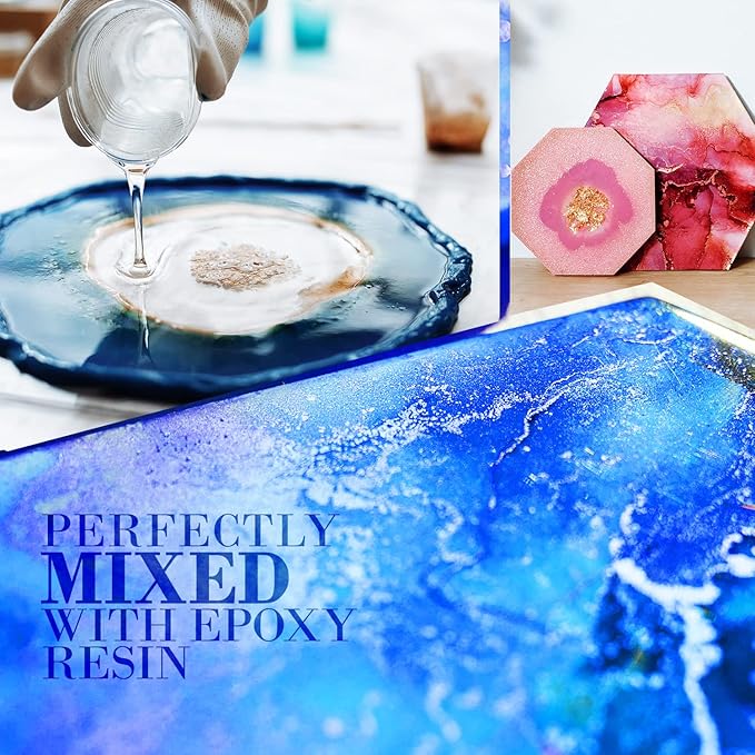 Admiral Blue Mica Powder for Epoxy Resin 56g / 2oz. Jar - Techarooz 2 Tone Resin Dye Color Pigment Powder for Lip Gloss, Nails, Colorant for Slime Bath Bombs Soap Making & Polymer Clay