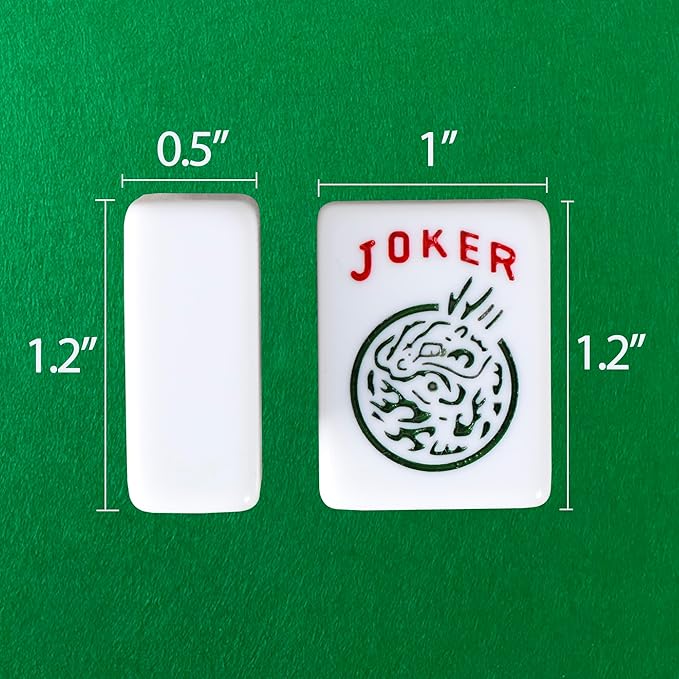 Smartxchoices 166 Tiles Mah Jongg Set American Mahjong 4 Color Pushers/Racks Mahjongg Game with Soft Velour Bag,Western Mahjongg Tiles