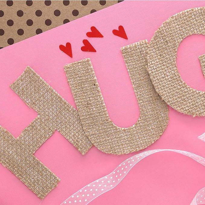 Leisure Arts Adhesive Letters Burlap, Natural