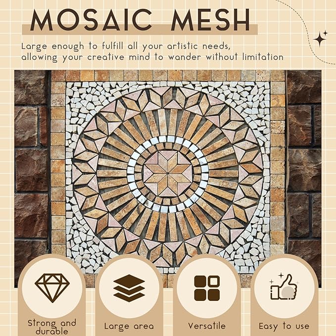 36" X 76" Mosaic Mesh for Back Mounted Tile Fiberglass Mosaic Mesh Backing Boast for Tile Installation Supplies Tools (Non Sticky)