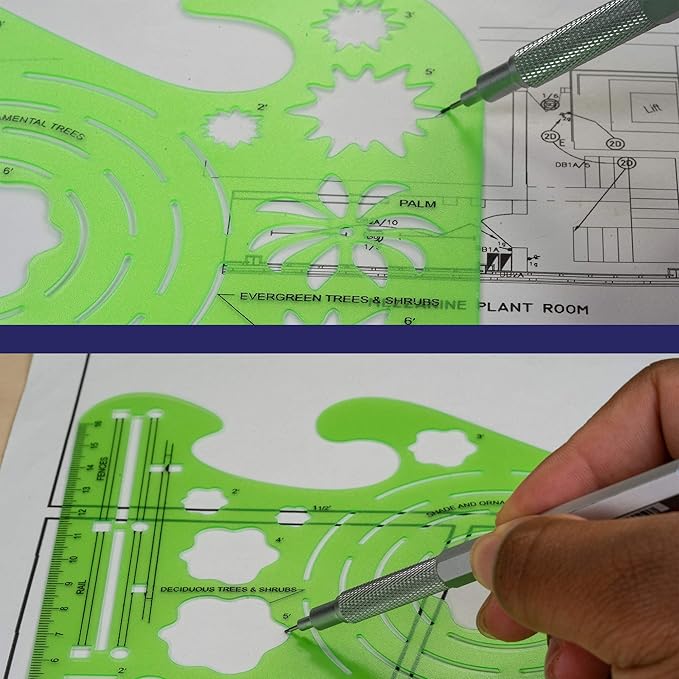 Pacific Arc Landscape Template Guide, with Trees, Shrubs, Hedges, Fences, Flagstone Walks, and Terraces