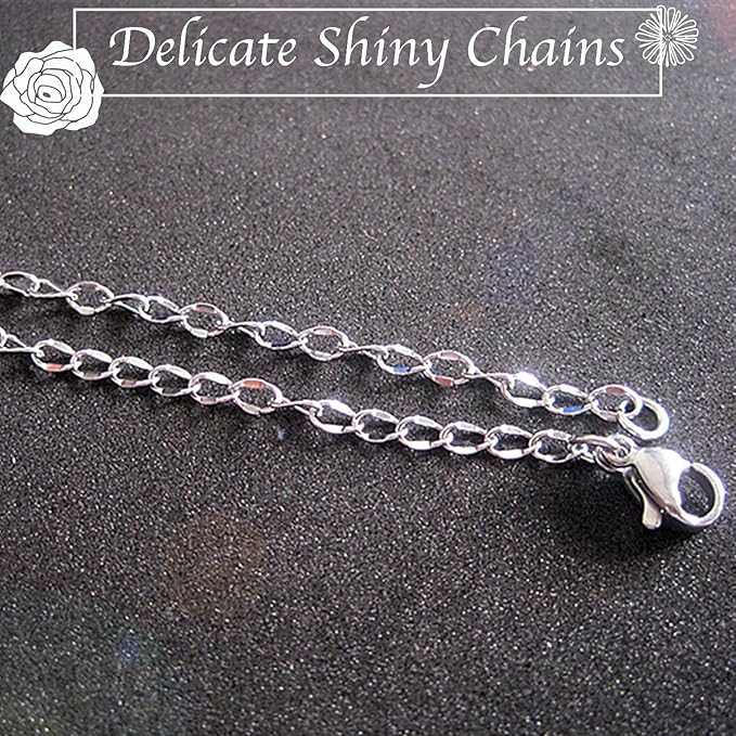 Jishi 33ft Twisted Cable Chain 2mm Silver Stainless Steel Link Chain, Jewelry Making Supplies Necklace Bracelet Extender, DIY Craft Earring Findings, Metal Link Chain Roll w/Lobster Clasps, Jump Rings