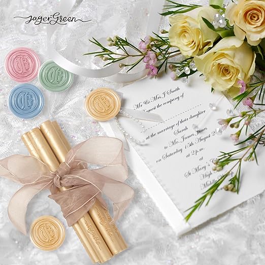 Glue Gun Wax Seal Sticks, 8 Pcs Gold Sealing Wax Sticks for Wedding Invitation Envelopes, Antique Stamp Seals, Letter Sealer, Scrapbook Supplies, Christmas Cards, Gifts Wrapping