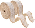 Mandala Crafts Burlap and Lace Ribbon 1 Inch Wide Jute Ribbons for Crafts - 20 Yds Roll Rustic Burlap Wrap Trim Ribbons for Wreaths Bows Wedding Party