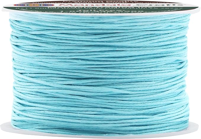 Mandala Crafts 0.5mm 109 Yards Mint Cotton Waxed Cord for Jewelry Making Bracelet Cord Waxed String - Beading String Thread Jewelry Cords for Necklaces String