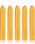 Yoption 5 Pcs Sealing Wax Sticks with Wicks for Wax Seal Stamps, Christmas Cards, Wedding Invitations, Wine Packaging, Gift Wrap, Envelopes (Amber Gold)