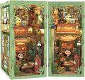CUTEBEE Book Nook Kit - DIY Miniature House Dollhouse Kit for Adult and Teens, Booknook Bookshelf Decor Alley Model Build with LED Light, Gifts for Family and Friends