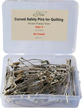 iNee Curved Safety Pins, Quilting Basting Pins, Nickel-Plated Steel, Size 3, 50 Count