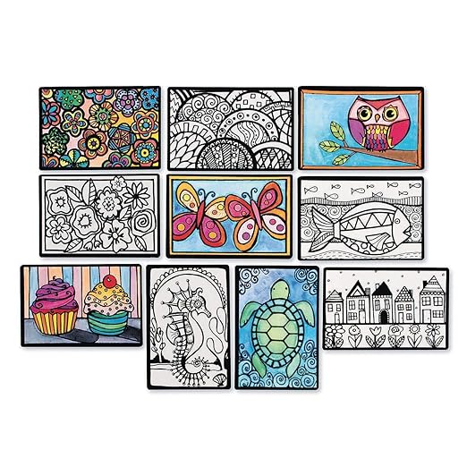 S&S Worldwide Velvet Art To Go! 2 Spiral Bound Coloring Books w/Perforated Cardstock Pages, Fuzzy, Felt, Great for Travel: Planes, Cars, Backpacks, 20 Different Projects Total, Kids & Adults, 4"x6".