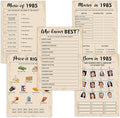 40th Birthday Party Games, Born in 1985 Games Bundle, Set of 5 Activities for 10 Guests, Birthday Party Supplies for Adults, Pack of 50 Cards