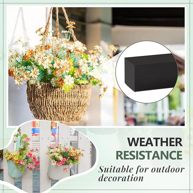 Lallisa 8 Pcs Reusable Floral Foam Blocks Water Weather Resistant Dry Floral Foam for Artificial Flower Arrangements Outdoor Flower Boxes Outside Hanging Planters Wedding Home Decor (9 x 3 x 3")