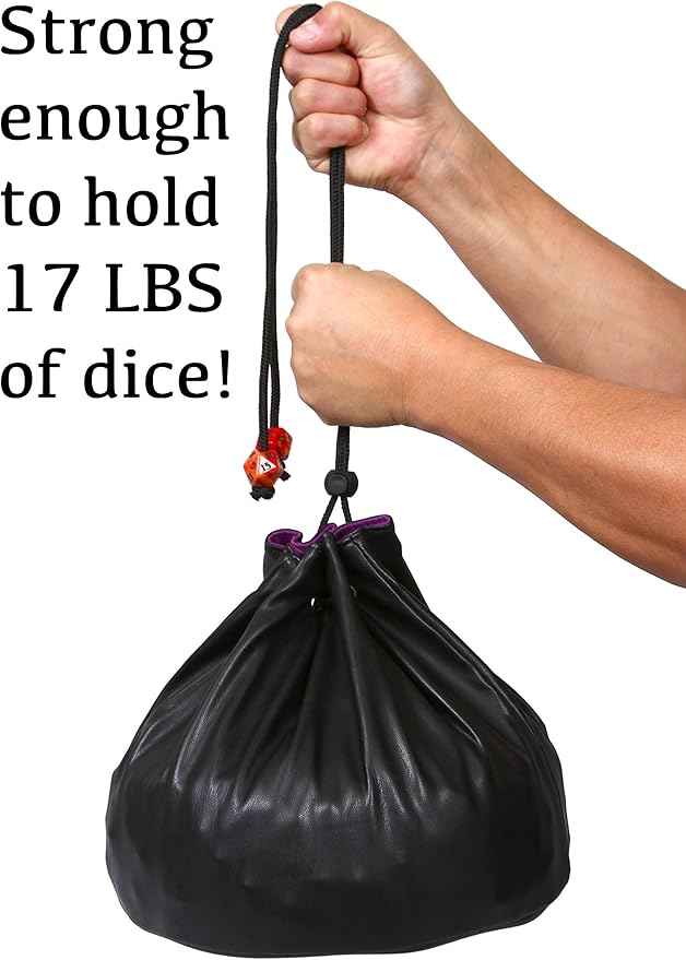 Forged Dice Co. Pouch of The Endless Hoard Dice Bag - Holds Over 1,000 Polyhedral Dice - Dice Storage Bag with 7 Pockets - Perfect for Bulk Dice - Black/Blue