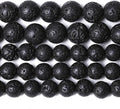 8MM 90pcs Natural Stone Beads Black Volcanic Lava Gemstone Round Loose Beads for Jewelry Making Bracelet 2 Strands 32"