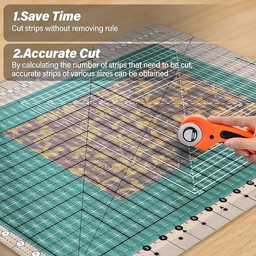 Quilting Ruler,17-3/4in x 22in,Slotted Patchwork Ruler & Template,Non-Slip Grip Acrylic Fabric Strip Cutting, Sewing, Crafting