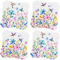 Cocktail Napkins 80 Pack 2 Ply Floral Beverage Luncheon Dinner Paper Napkins Flower Print Disposable Napkins for Wedding Anniversary Celebrations, 5X5 Inches Folded