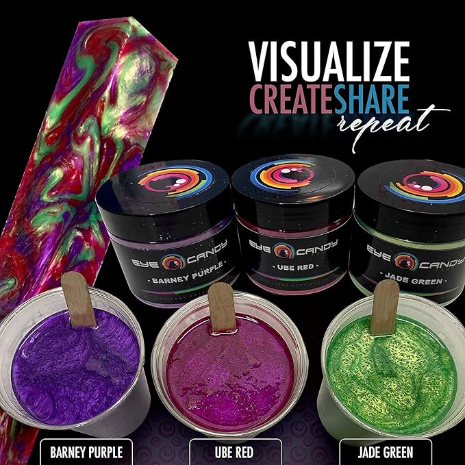 Eye Candy Pigments Premium Red Mica Powder - Ube Red (50gr) - for Epoxy, Resin, Soap, Paint, Woodworking, Acrylic Pouring, Bath Bombs, Fishing Lures - DIY Arts and Crafts Additive