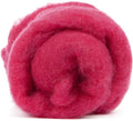 Desert Breeze Distributing Maori Wool Carded Batting, 100% Natural New Zealand Wool Made by DHG in Italy for Needle Felting, 3.5 OZ, 27 Micron, Color Raspberry Red