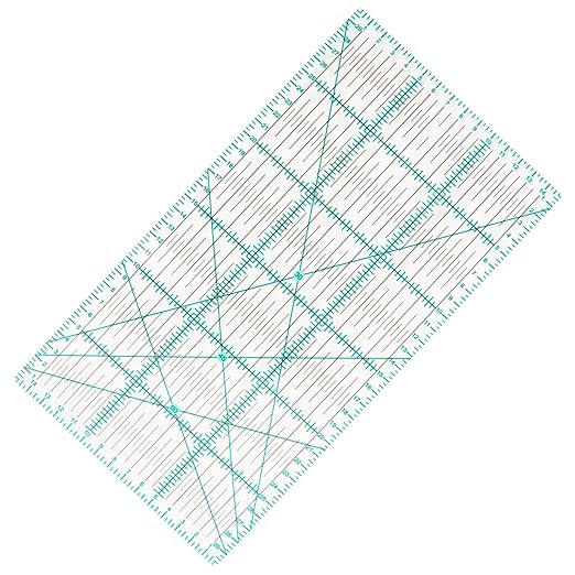 MANUFORE 15 x 30cm Sewing Acrylic Ruler Anti-Slip Metric Ruler DIY Quilting Tools with Clear Printed Lines for Precise Cutting