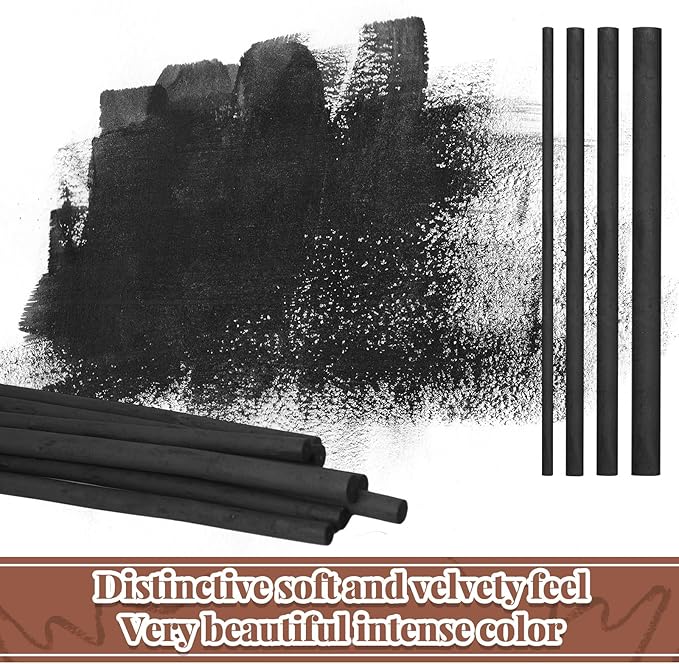 Gueevin 60 Pcs Willow Charcoal Sticks, Willow Charcoal, Artists, Beginners, Students, Perfect for Sketching, Drawing, Shading, and Fine Art Christmas Gifts for Art (2-4mm，4-5mm，5-7mm，7-9mm)