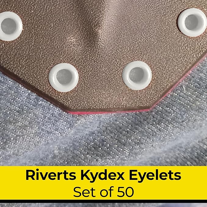 Kydex Rivets Eyelets, 8-8 1/4" Multicolored Grommet Eyelets for Tactical Holster Making, Knife Sheath Crafting, Fasteners for Custom DIY Kydex Projects (Set of 50)