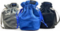 Luck Lab Velvet Drawstring Dice Bag - Set of Three Colors - Dungeons and Dragons Fabric/Standing Cotton Fabric Dice Bags/D&D Dice Pouch/Small Pouch/Velvet Jewelry Bag (Blue, Black, Grey)