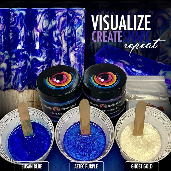 Eye Candy Pigments Premium Purple Mica Powder - Aztec Purple (25gr) - for Epoxy, Resin, Soap, Paint, Woodworking, Acrylic Pouring, Bath Bombs, Fishing Lures - DIY Arts and Crafts Additive