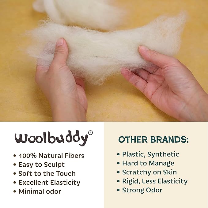 Woolbuddy Needle Felting Wool – 8oz Chunky Wool Roving in Brown, Felting Wool for Needle Felting Kit, Wet & Dry Felting Projects