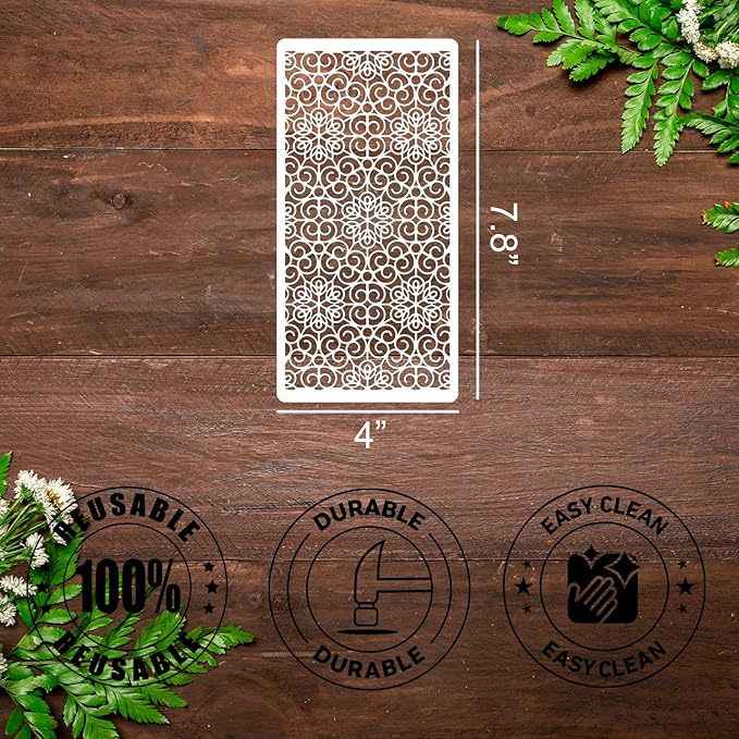 Floral Stencils for Crafts Reusable Damask Texture Stencils for Painting Background Stencil Drawing Templates for Wood Canvas Furniture Scrapbooking