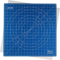 The Quilted Bear Rotating Cutting Mat 18" x 18" - Locking & Rotating Self Healing Cutting Board for Sewing, Fabric & Effortless Quilting - 360 Degree Sewing Supplies Mat for Craft Table (Blue)