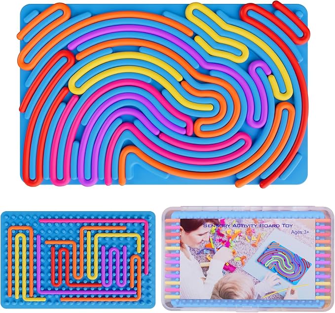 Sensory Fidget Toys for Kids Toddler Boys ,Sensory Activity Board for Stress Anxiety Autistic ADHD, Calm Down Travel Airplane Essentials Toys for 3+ Year Old, Stuffers Gifts for Teen Girls