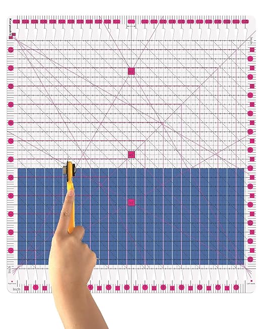 Quilting Ruler- 12.5 * 12.5" Slotted Rulers for Quilting and Sewing Quilt Strip Rulers for Fabric Precise Cutting