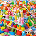 120 Pack Animal Pencil Erasers for Kids, 3D Mini Puzzle Take Apart Erasers, Desk Pets & Treasure Box Toys, Bulk Party Favors, Classroom Prizes, School Supplies, Gift for Boys & Girls