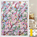 Window Privacy Film Rainbow Film Stained Glass 3D Static Cling Decorative Window Sticker for Bathroom,Front Door,Home Heat Control UV Blocking Non Adhesive,Peach Blossom 35.4 x 78.7inches