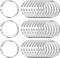 PATIKIL 1.3" x 1.5" Loose Leaf Binder Rings, 30 Pcs Metal Book Rings Nickel Keychain Ring for Paper Index Cards Flash Card Notebook Rings Office Home Book Binder, Silver Tone
