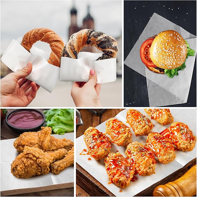Precut POP UP Deli Paper Sheet Pack of 200, Interfolded Heavy Paper for Food Wrap and Serving (6" x 10-1/2", White）
