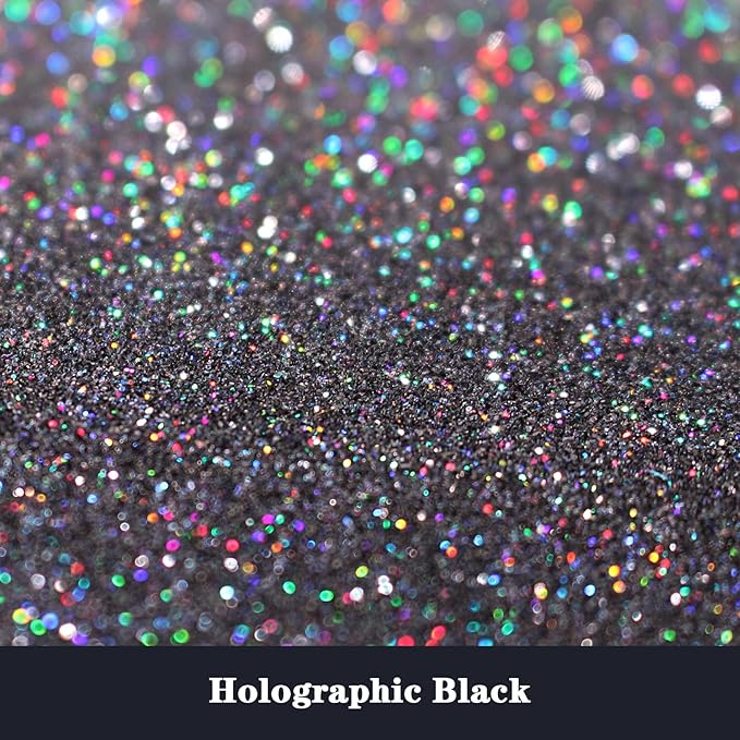 Holographic Fine Glitter for Epoxy Resin DIY Craft,ANGXILIN High Capacity 260g Shaker Bottle Fine Glitter for Nail Art Face Body Make Up,Tumblers Earrings Jewelry Making Fine Glitter (Laser Black)