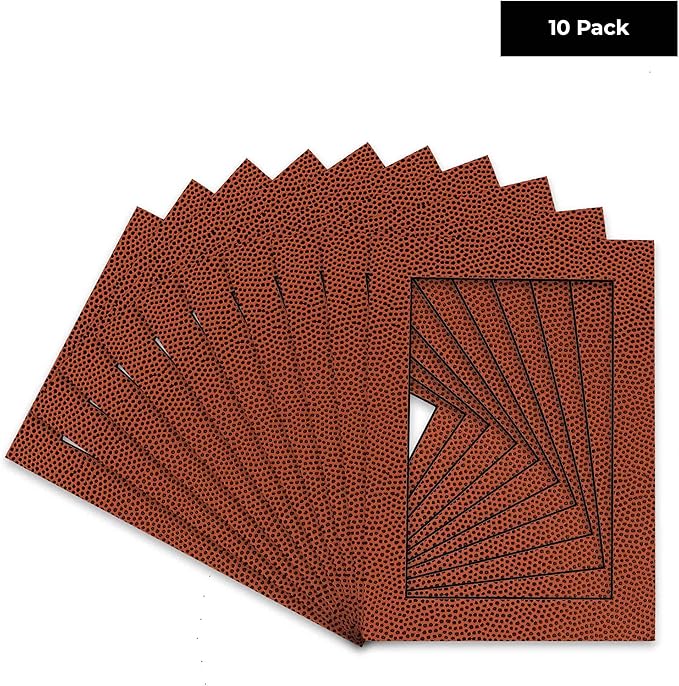 Pack of Ten Acid Free 11x14 Mats Bevel Cut for 8.5x11 Photos - Football Texture Precut Matboards With Backing Boards and Self Seal Photo Mat Bags For Pictures, Photos, Framing - 4-ply Thickness