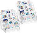 5 Tier Acrylic Card Display Stand, Clear Display for Greeting Cards, Sports Cards, Postcards, Stickers & Brochures (2 Pack)