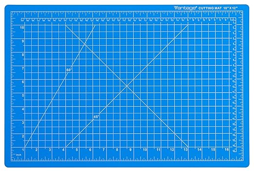 Dahle Vantage 10691 Premium Self-Healing Cutting Mat, 12"x18", 1/2" Grid, 5 Layers for Max Healing, Perfect for Crafts & Sewing, Blue
