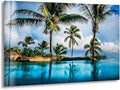 My Photostation.com 30Wx24H'' Island & Blue Sea Glass Wall ArtTempered Glass Printing Wall Decor Large Wall Art Wall Hangings